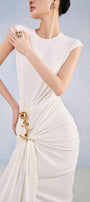 Moonstone Sarong Round Neck Viscose Above The Knee Dress - MEAN BLVD