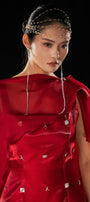 Morales A-line Cape Shoulder Taffeta Silk Floor Length Set - MEAN BLVD