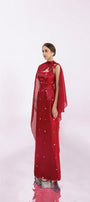 Morales A-line Cape Shoulder Taffeta Silk Floor Length Set - MEAN BLVD