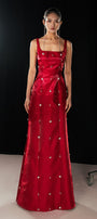 Morales A-line Square Neck Taffeta Silk Floor Length Dress - MEAN BLVD
