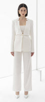 Morela Straight Front Zipper Taffeta Ankle Length Pants - MEAN BLVD