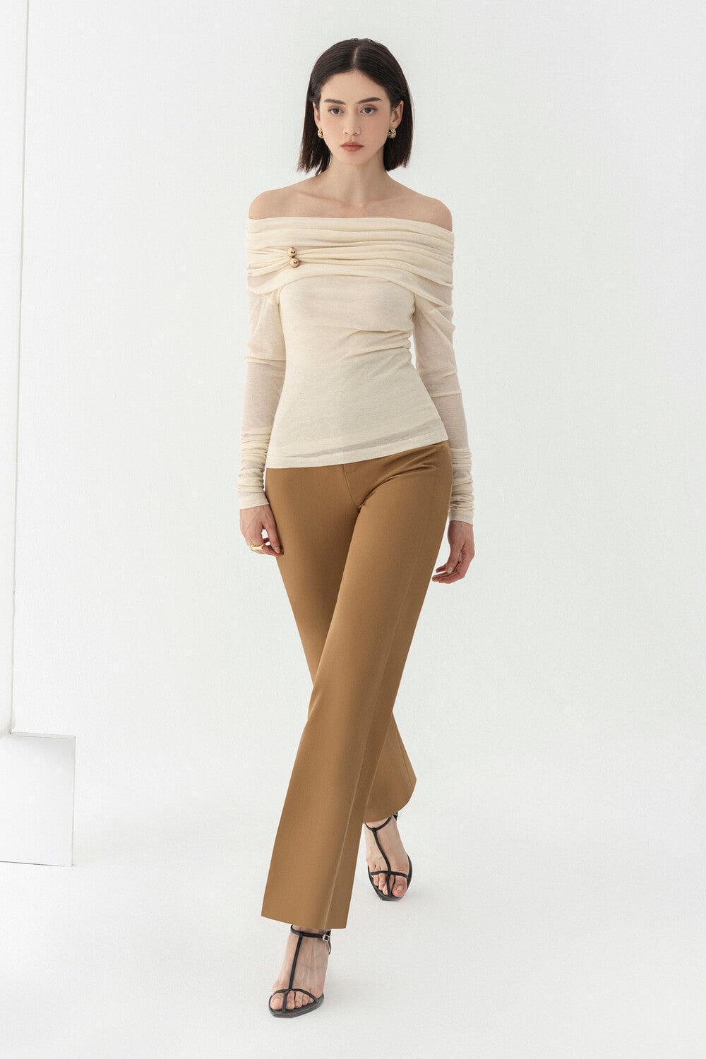 Morela Straight Front Zipper Taffeta Ankle Length Pants - MEAN BLVD