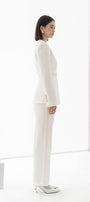 Morela Straight Front Zipper Taffeta Ankle Length Pants - MEAN BLVD