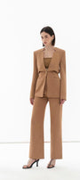 Morela Straight Front Zipper Taffeta Ankle Length Pants - MEAN BLVD