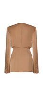 Morela Straight V-Neck Taffeta Blazer - MEAN BLVD