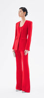 Morgana Structured Scoop Neck Cotton Blend Blazer - MEAN BLVD