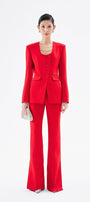 Morgana Structured Scoop Neck Cotton Blend Blazer - MEAN BLVD