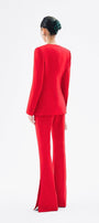Morgana Structured Scoop Neck Cotton Blend Blazer - MEAN BLVD