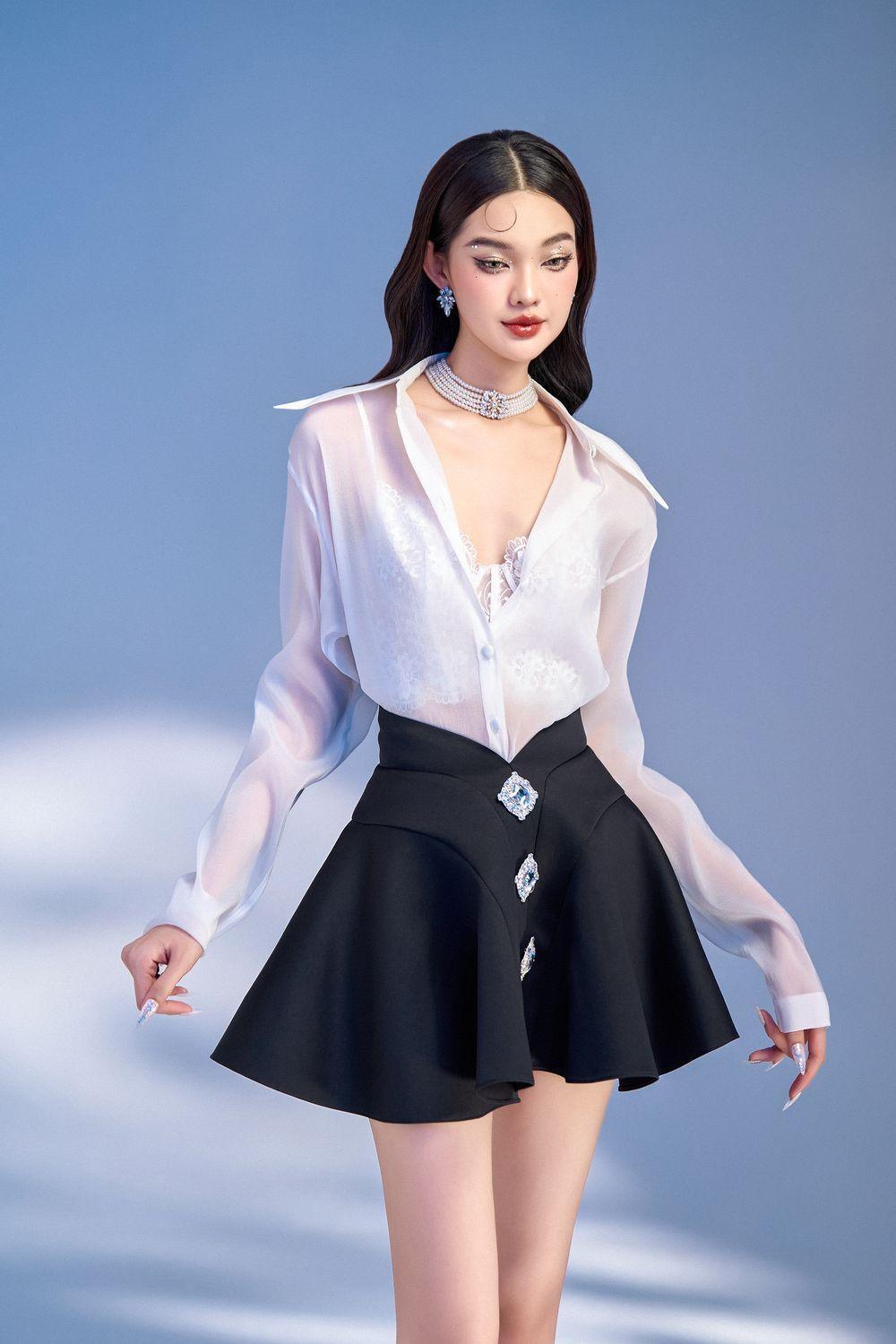 Mori A-line Collared Neck Taffeta Mini Set - MEAN BLVD