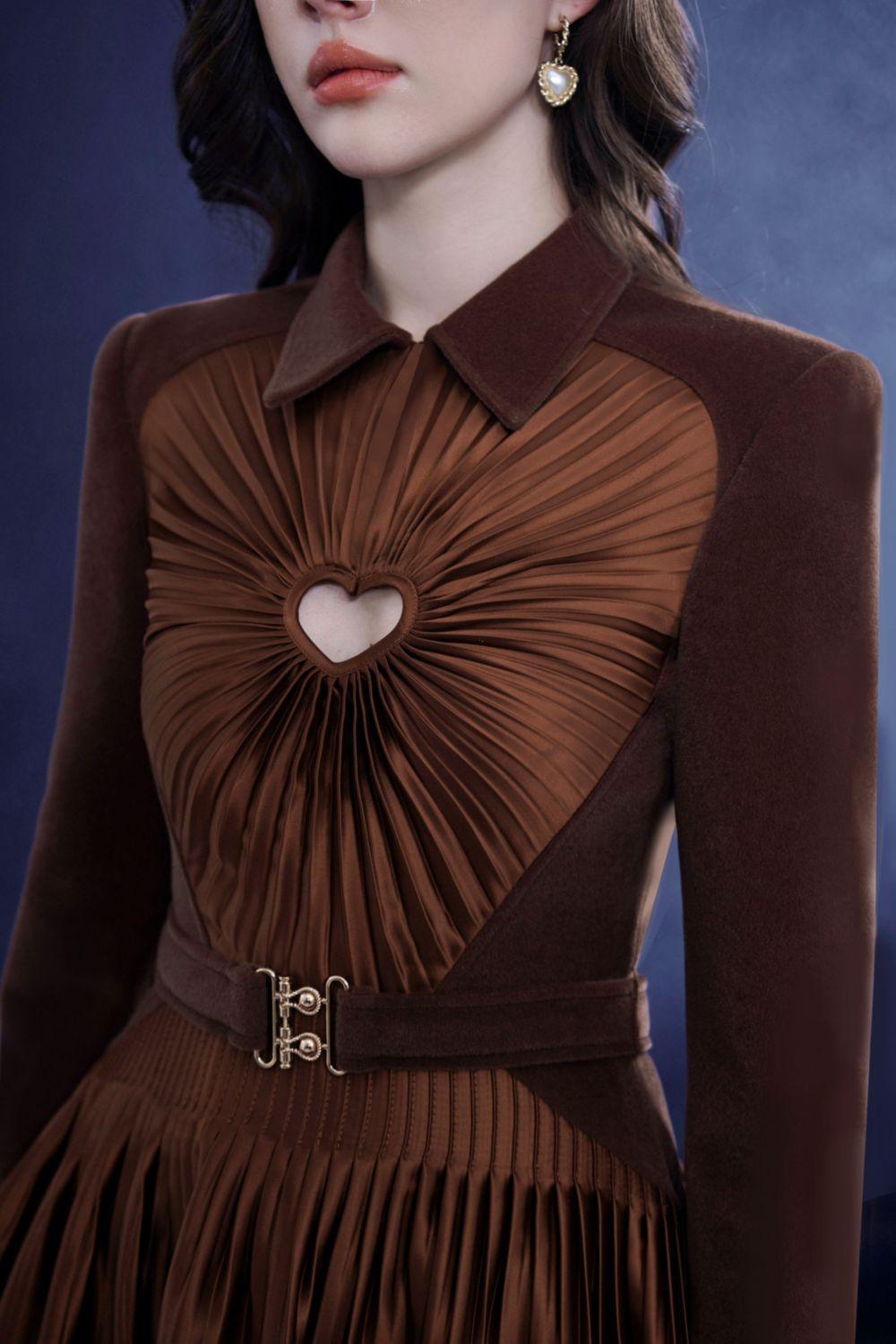 Moxique A-line Pleated Chest Silk Mini Dress - MEAN BLVD