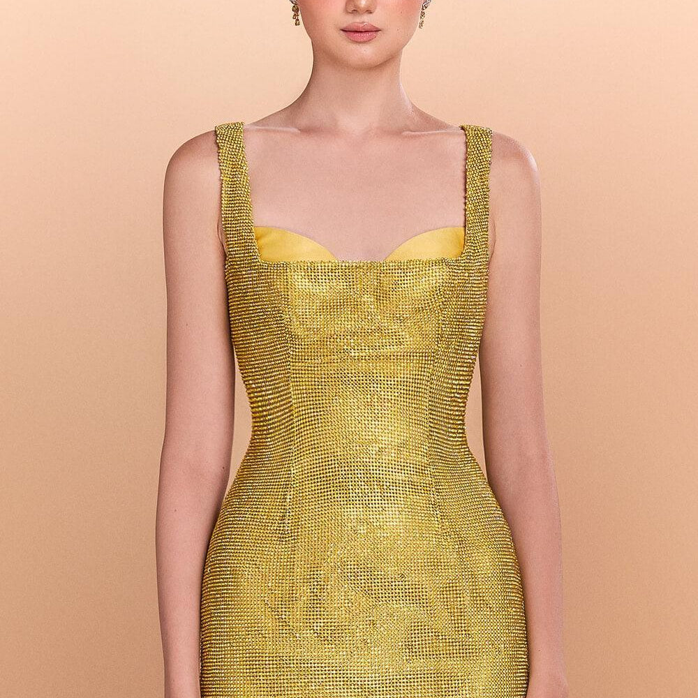 Murphy Bodycon Sleeveless Stone Silk Mini Dress - MEAN BLVD