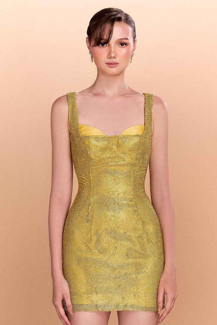 Murphy Bodycon Sleeveless Stone Silk Mini Dress - MEAN BLVD