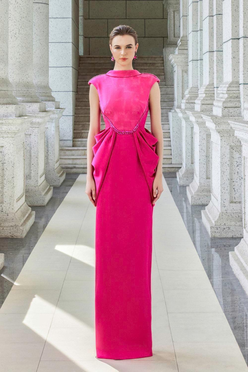 Muse Sheath Cap Sleeved Satin Floor Length Dress - MEAN BLVD