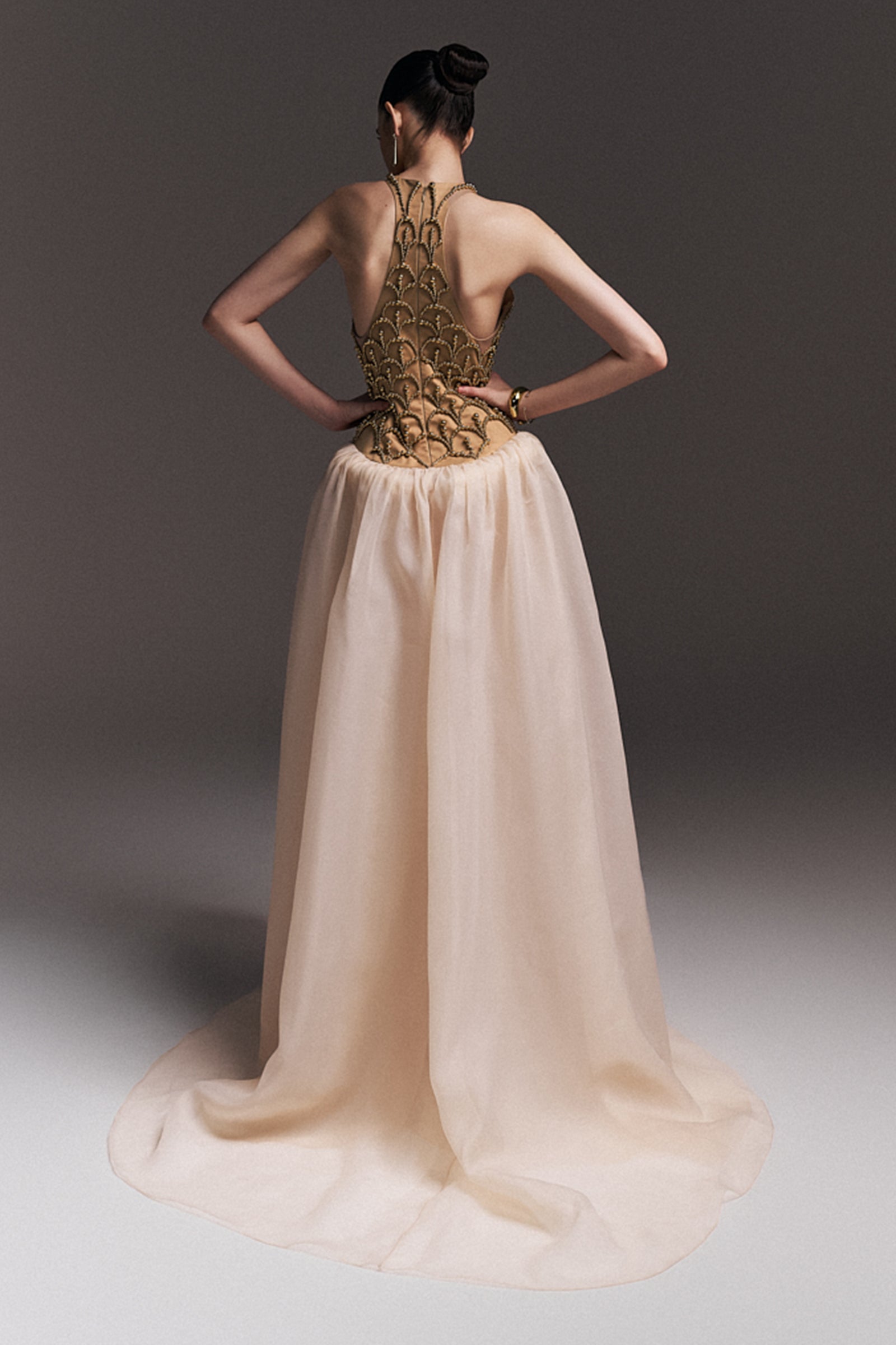 Natalie Halter Bead Maxi Dress