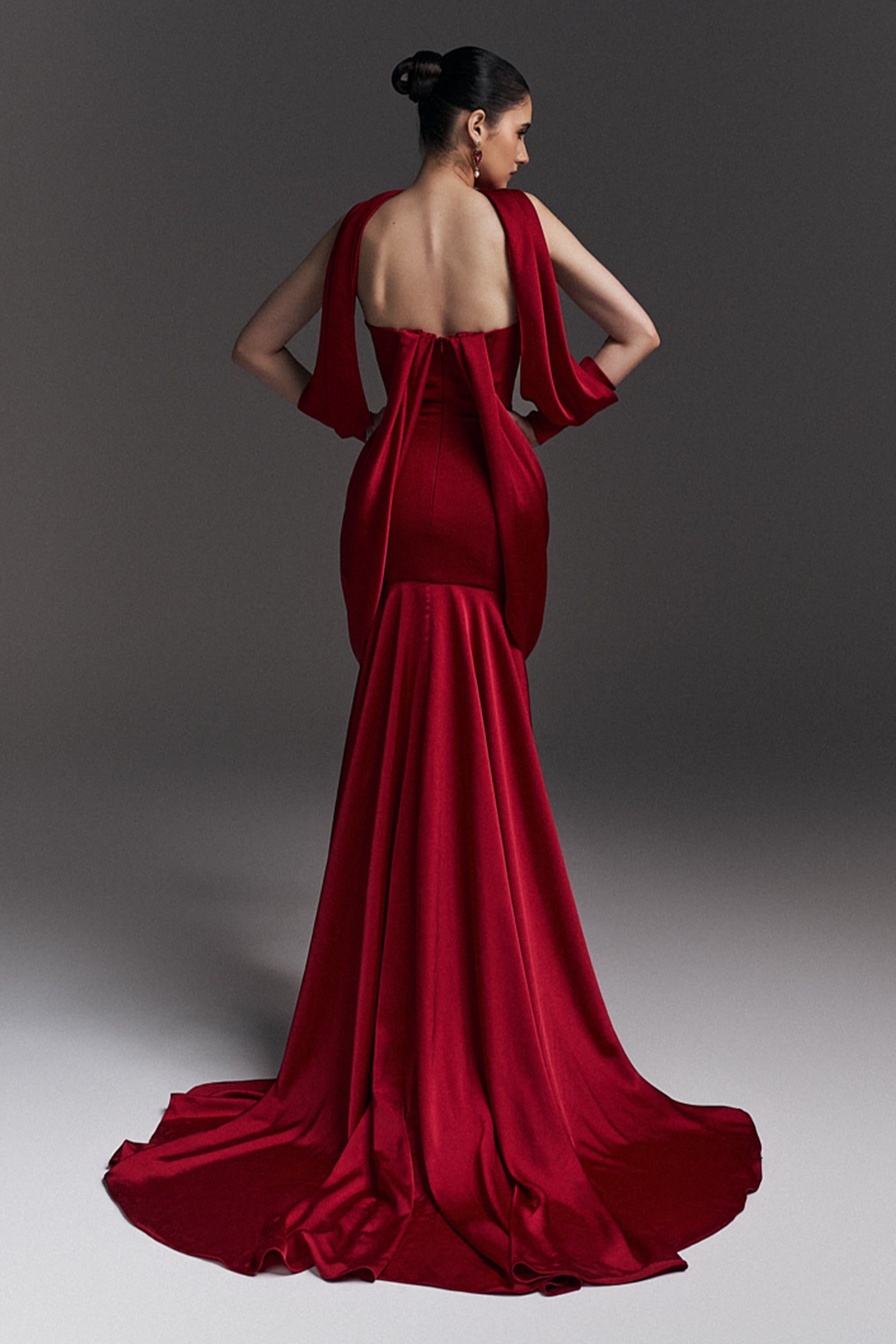 Rosabella Mermaid Draped Maxi Dress