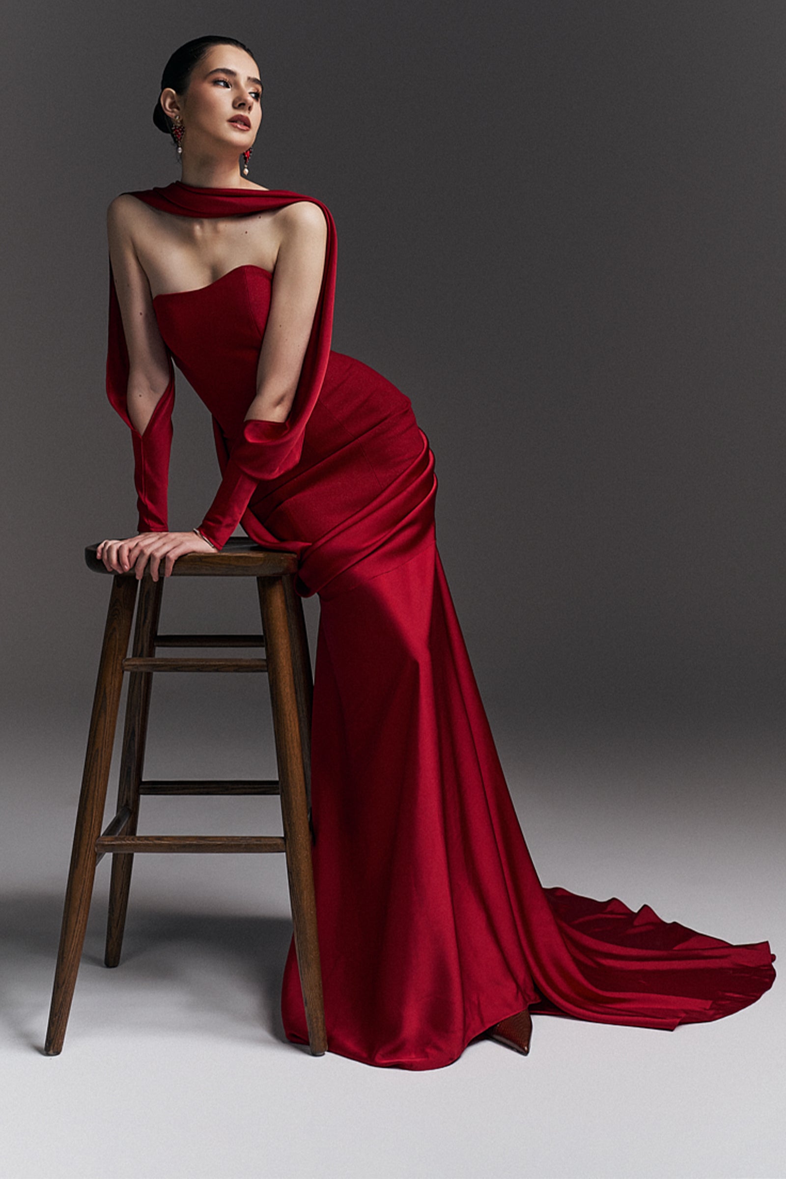 Rosabella Mermaid Draped Maxi Dress