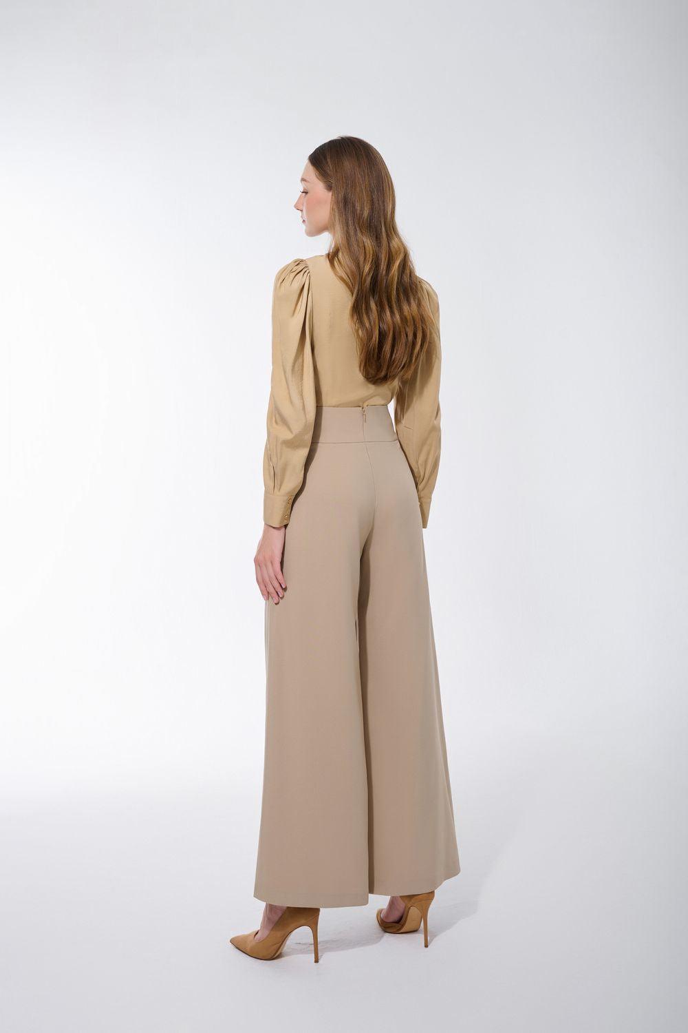 Muskan Straight Wide Leg Twill Ankle Length Trousers - MEAN BLVD