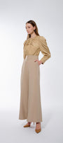 Muskan Straight Wide Leg Twill Ankle Length Trousers - MEAN BLVD