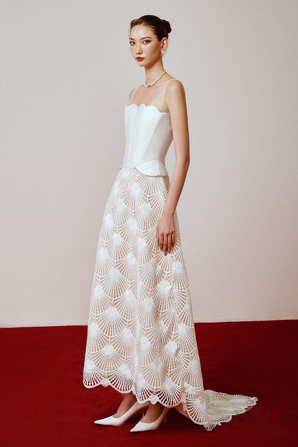 high low dress red carpet High Low Midi Dress Khaled Marwan