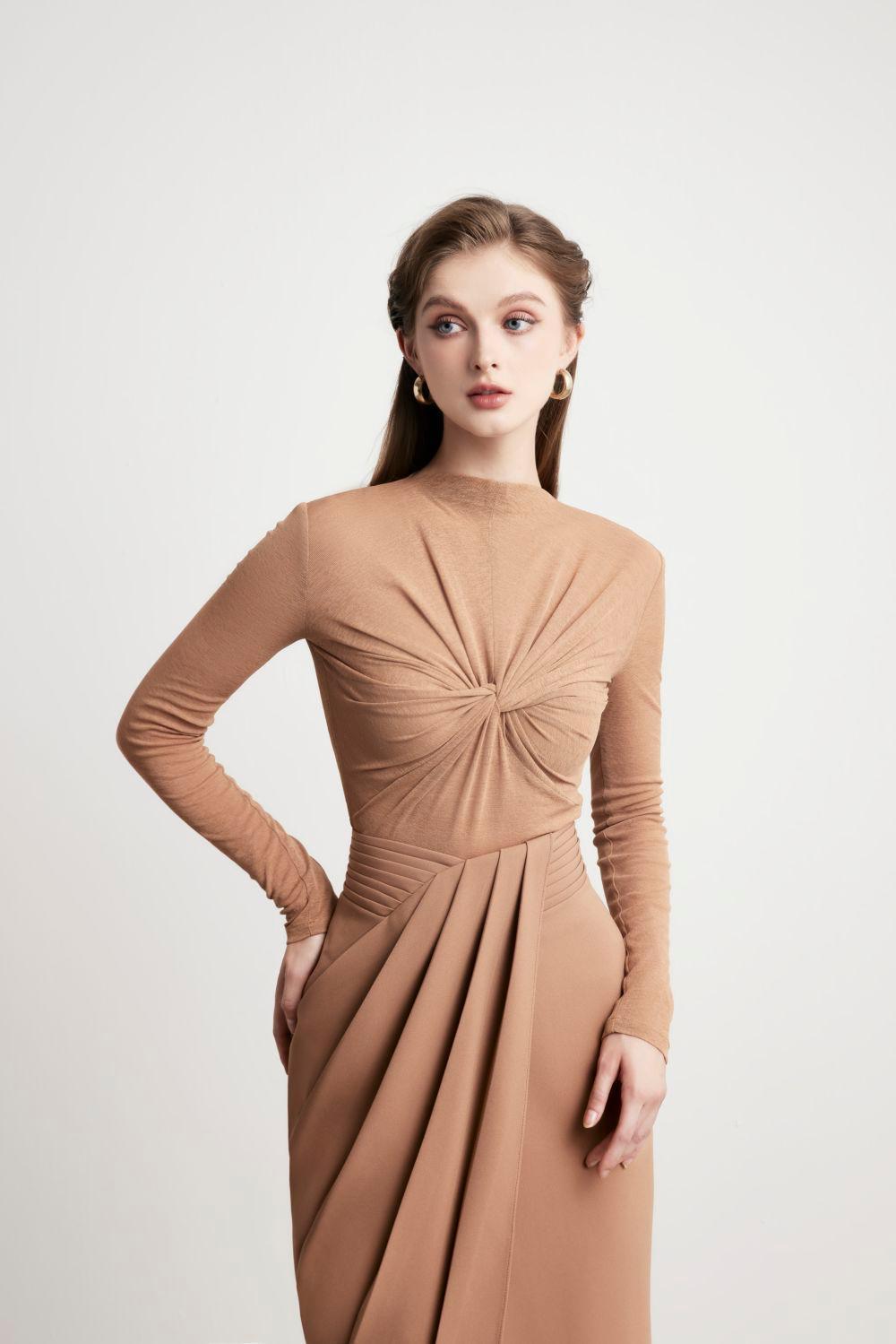 Mystic Sarong Pleated Twill Midi Skirt - MEAN BLVD