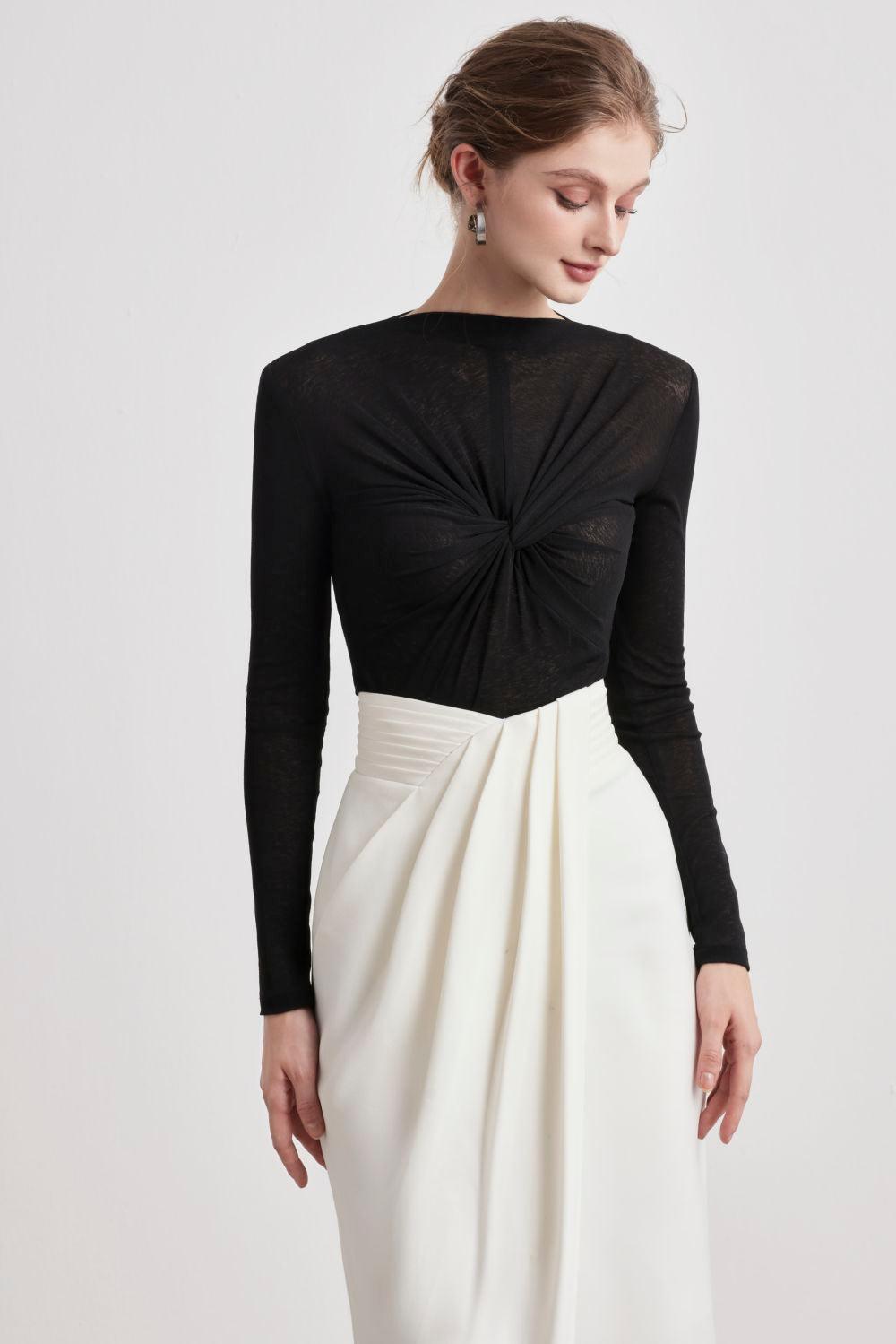 Mystic Sarong Pleated Twill Midi Skirt - MEAN BLVD