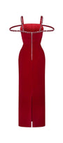 Mystic Sheath Square Neck Velvet Ankle Length Dress - MEAN BLVD