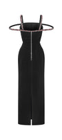 Mystic Sheath Square Neck Velvet Ankle Length Dress - MEAN BLVD