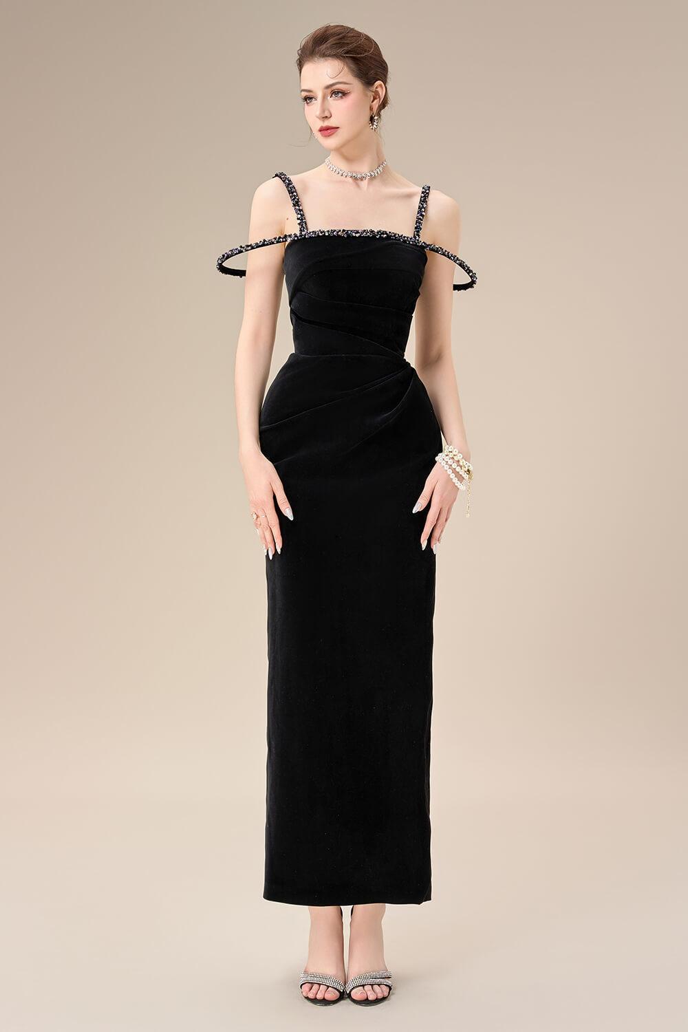 Women's Mystic Sheath Square Neck Velvet Ankle Length Dress S/M/L Black/Red MEAN BLVD Red / M Women's Mystic Sheath Square Neck Velvet Ankle Length Dress S/M/L Black/Red MEAN BLVD Red / M