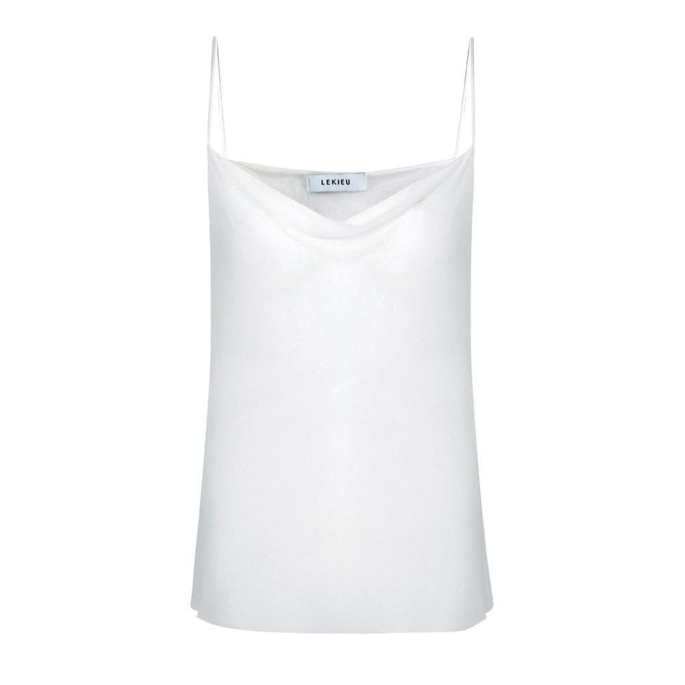 Nadya Flared Spaghetti Strap Silk Chiffon Top - MEAN BLVD