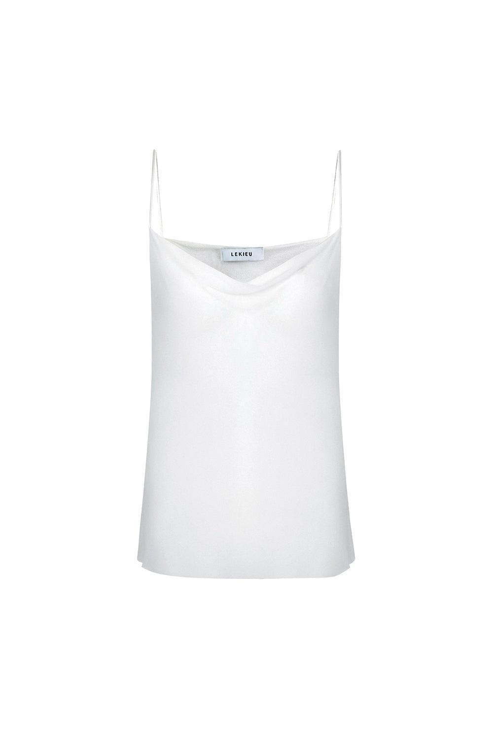 Nadya Flared Spaghetti Strap Silk Chiffon Top - MEAN BLVD