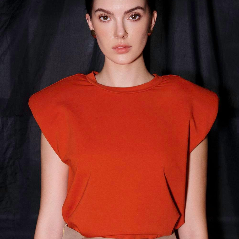 Naila Straight Cap Sleeved Cotton Top - MEAN BLVD