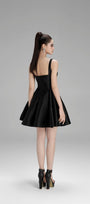 Naomi Fit and Flare Square Neck Taffeta Mini Dress - MEAN BLVD