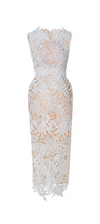 Naomi Pencil Sleeveless Lace Midi Dress - MEAN BLVD