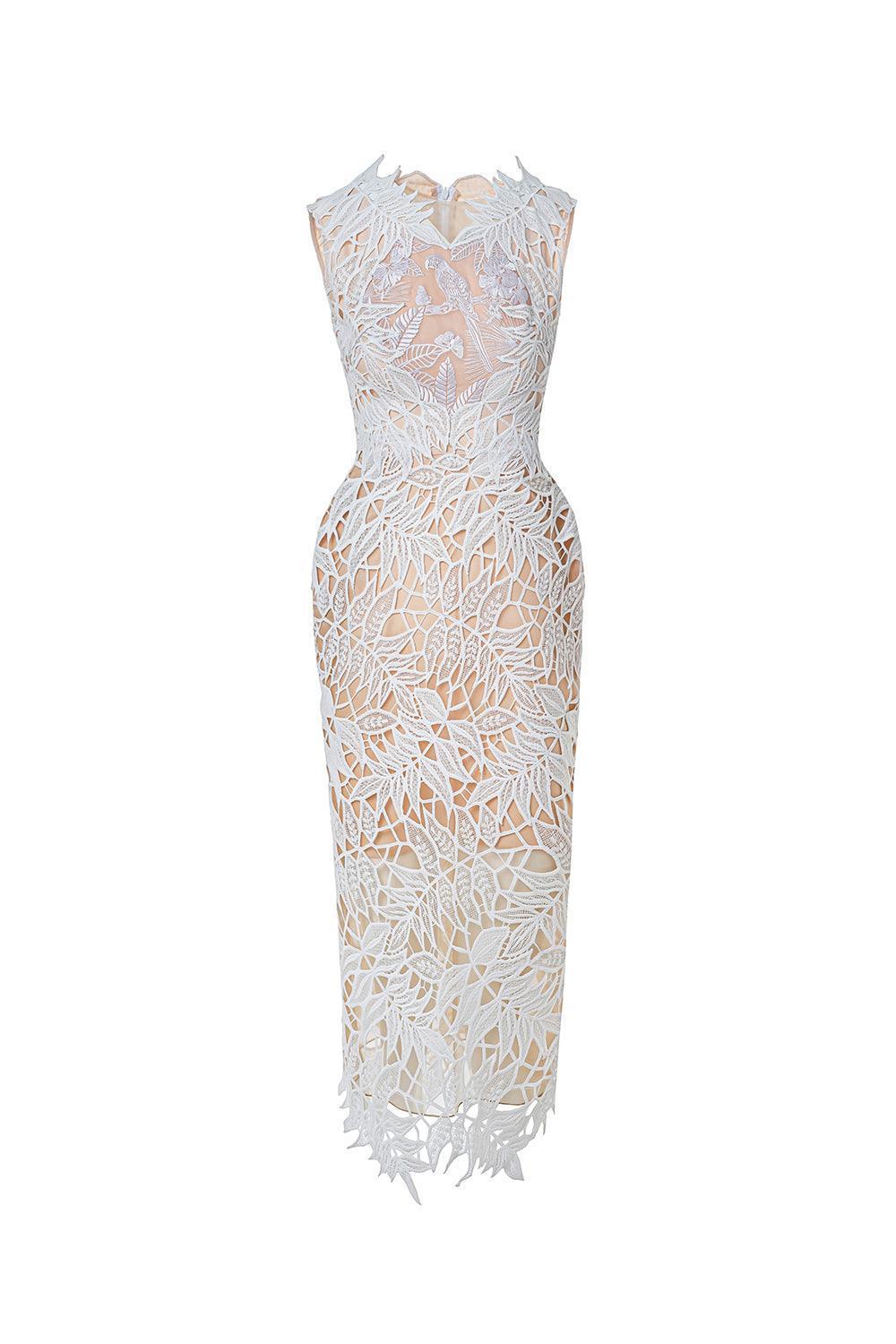 Naomi Pencil Sleeveless Lace Midi Dress - MEAN BLVD