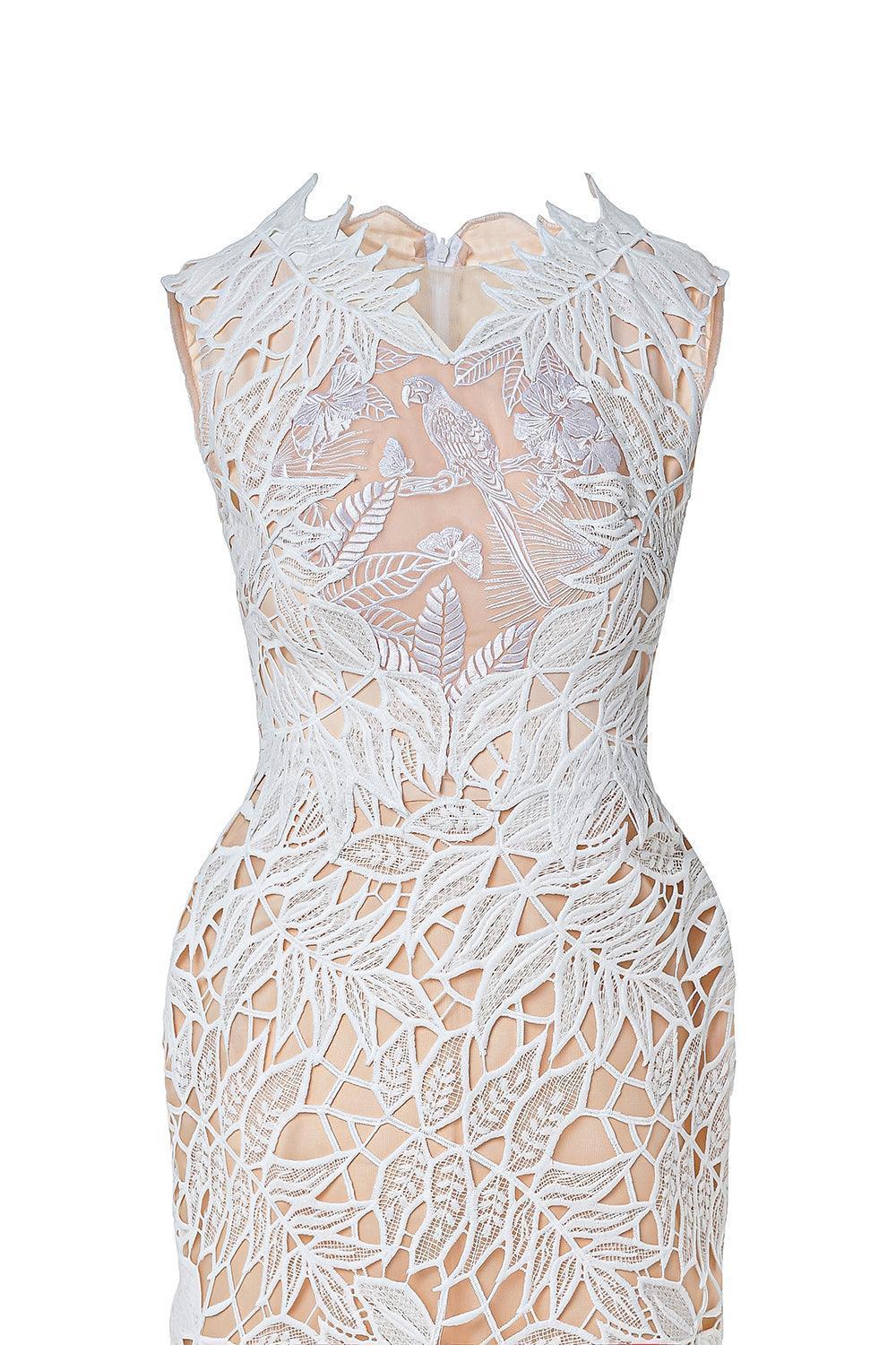 Naomi Pencil Sleeveless Lace Midi Dress - MEAN BLVD