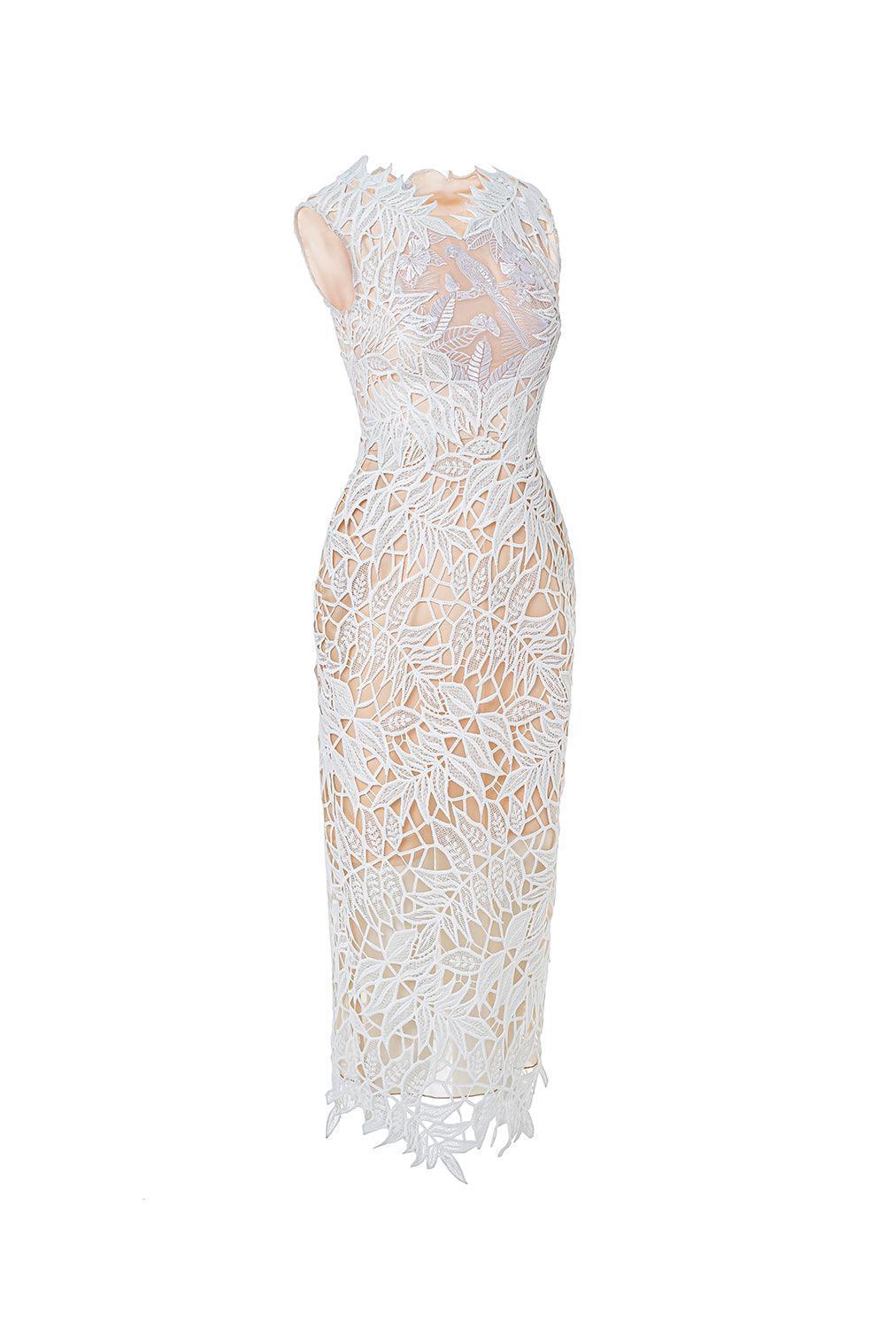 Naomi Pencil Sleeveless Lace Midi Dress - MEAN BLVD