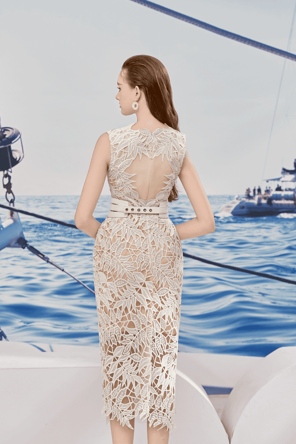 Naomi Pencil Sleeveless Lace Midi Dress - MEAN BLVD