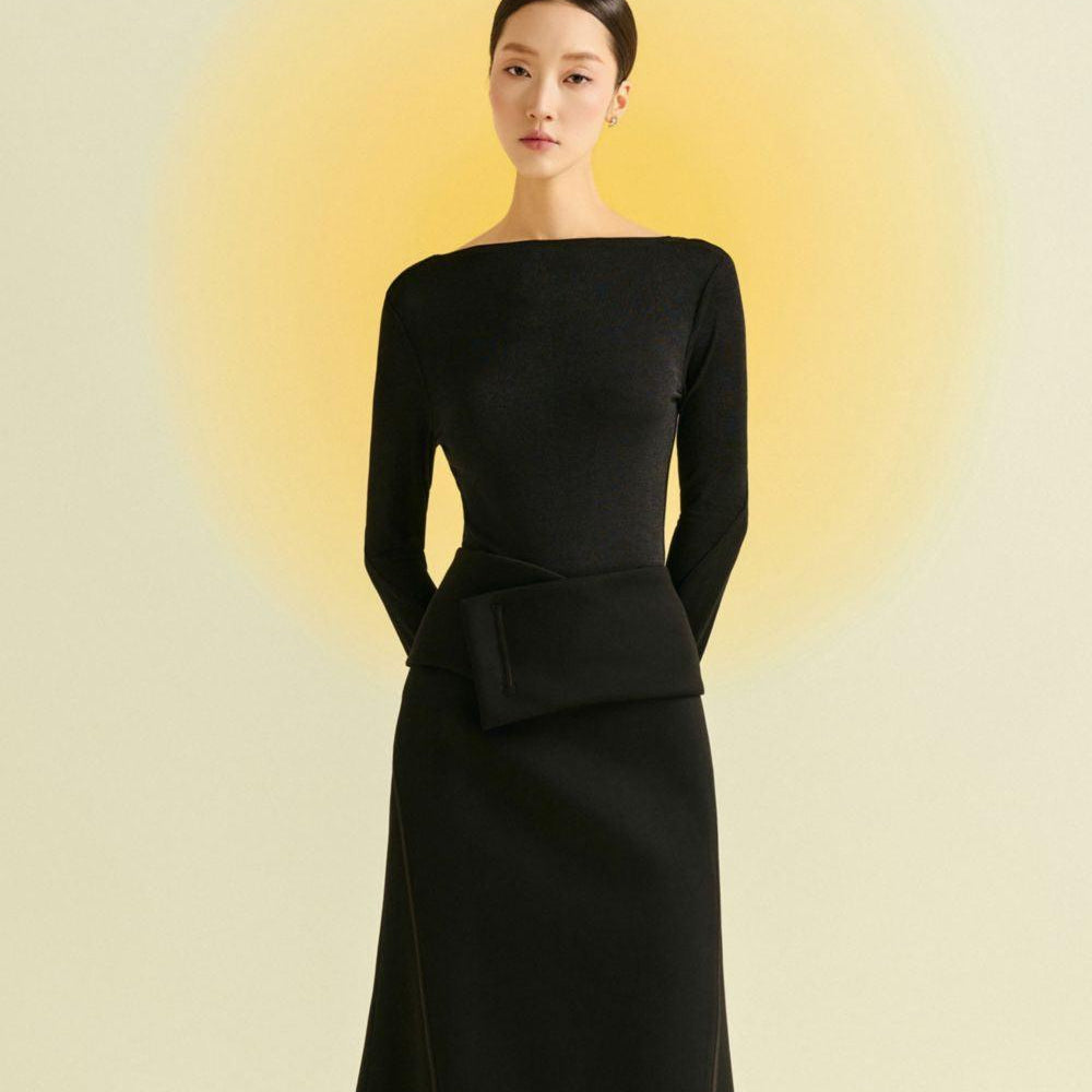 Narci Trumpet High Waist Cotton Blend Midi Skirt - MEAN BLVD