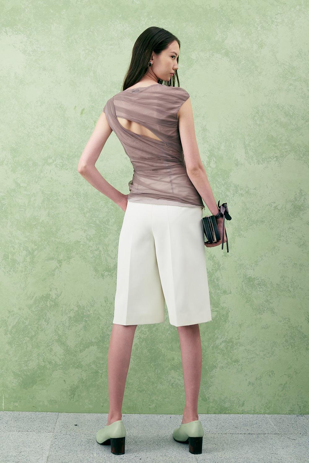 Narcissus Straight Ribbed Twill Below The Knee Culottes - MEAN BLVD