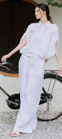 Nari Gathered Batwing Sleeved Linen Shirt - MEAN BLVD