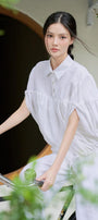 Nari Gathered Batwing Sleeved Linen Shirt - MEAN BLVD