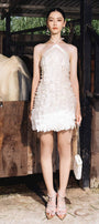 Nata Halter Ruffled Organza Mini Dress - MEAN BLVD
