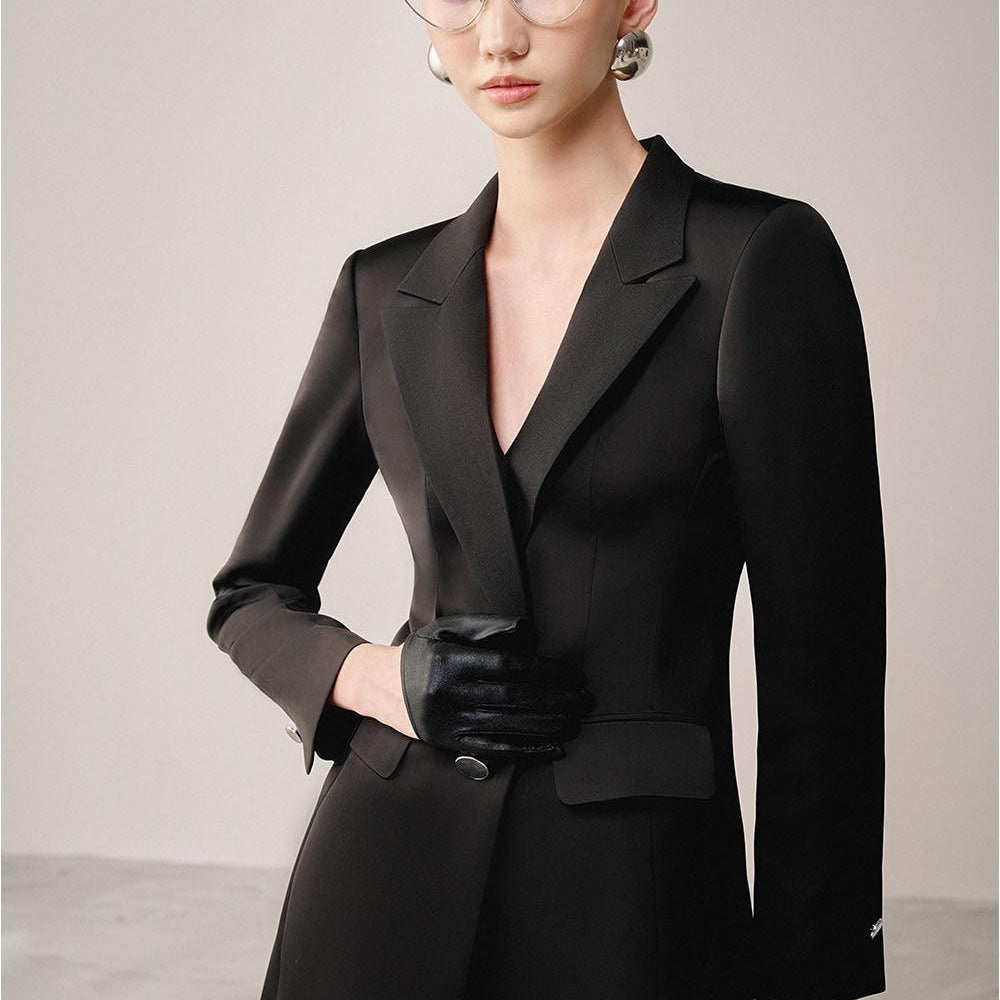 Natal Hourglass Backless Cotton Backed Satin Blazer - MEAN BLVD