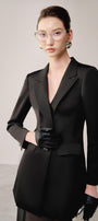 Natal Hourglass Backless Cotton Backed Satin Blazer - MEAN BLVD