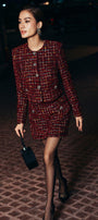 Natalie Cropped Round Neck Tweed Jacket - MEAN BLVD