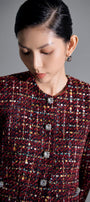 Natalie Cropped Round Neck Tweed Jacket - MEAN BLVD
