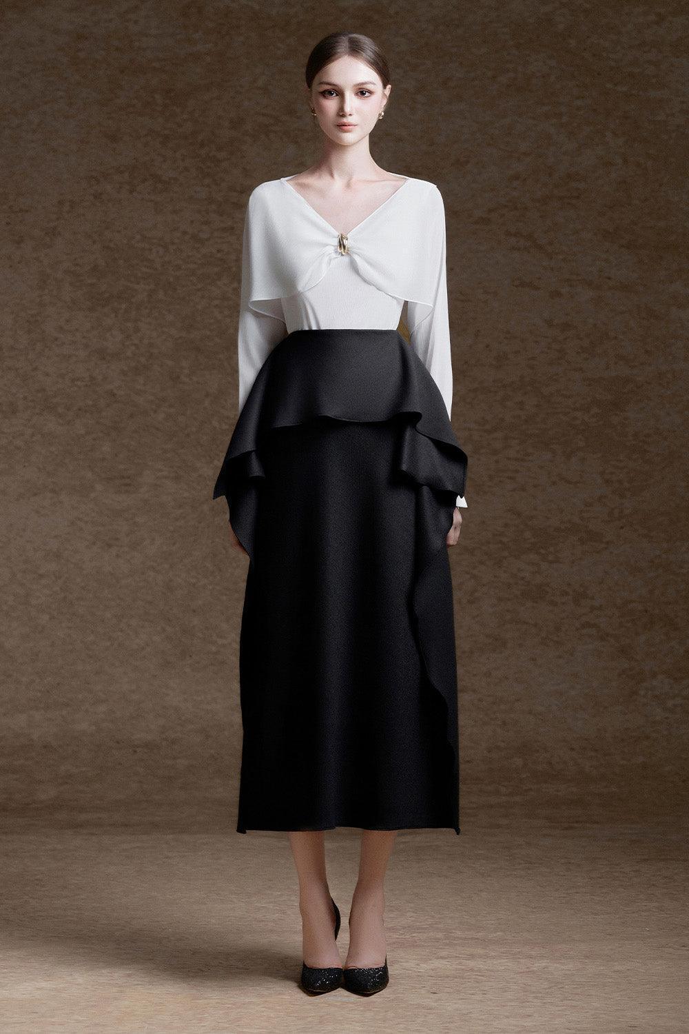 Navia Straight V-Neck Silk Crepe Top - MEAN BLVD