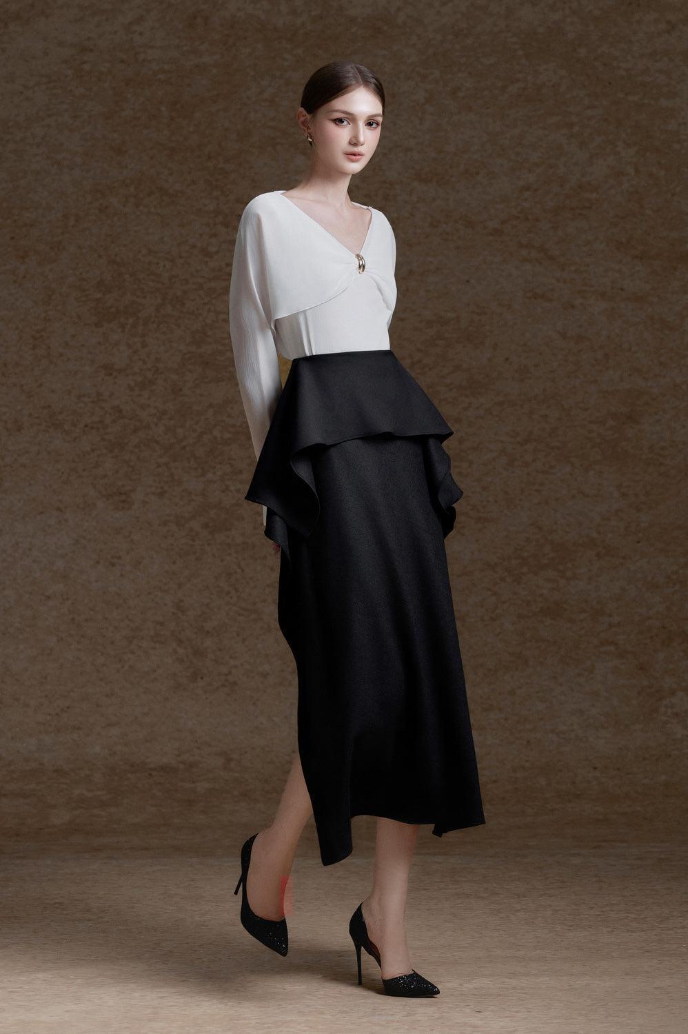 Navia Straight V-Neck Silk Crepe Top - MEAN BLVD
