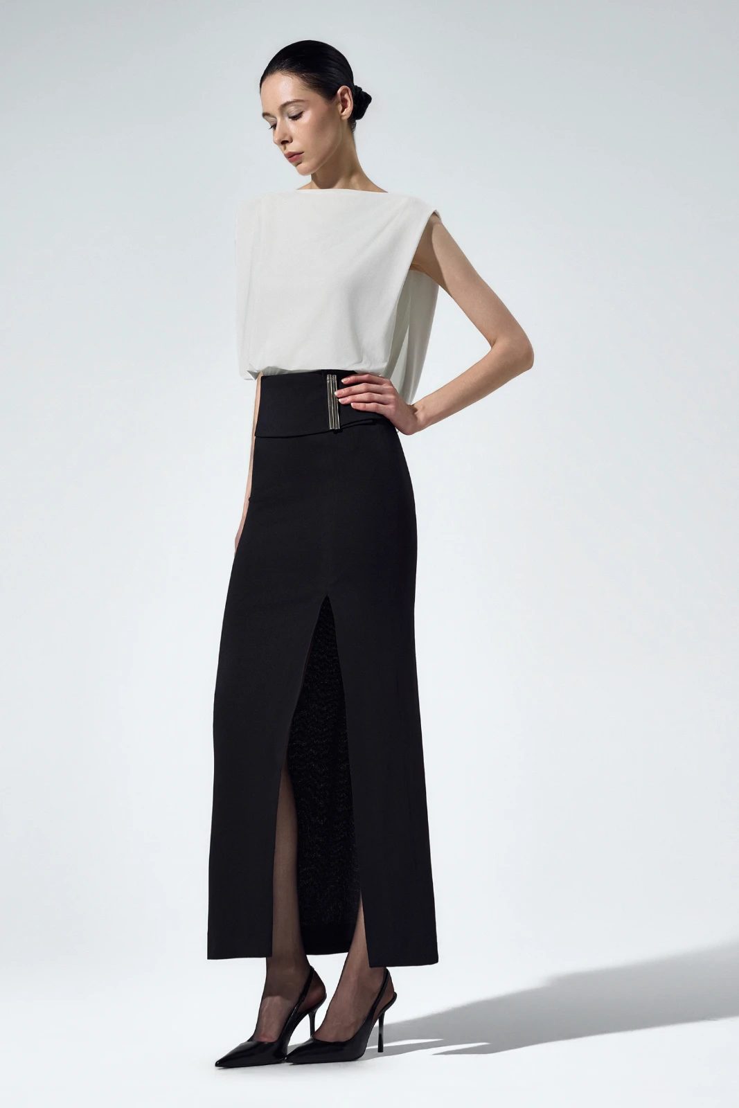 Nelia Front Slit Skirt - MEAN BLVD