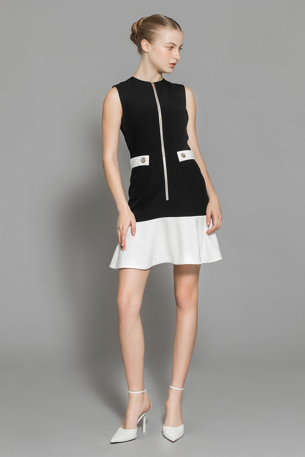 Nellie Drop Waist Sleeveless Wool Mini Dress - MEAN BLVD